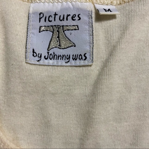 Vintage Pictures By Johnny Was Cream Acorn Leaf Fall Embroidered Tank Dress - Picture 6 of 7